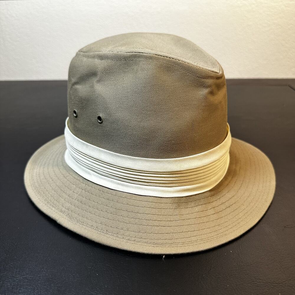 Vintage Dorfman Pacific Bucket Hat Fitted Mens Medium Beige Twill Made USA